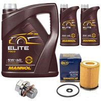 MotoröL Set Mannol Elite 5W40 7 Liter + ÖLfilter + Schraube FüR Mercedes W204
