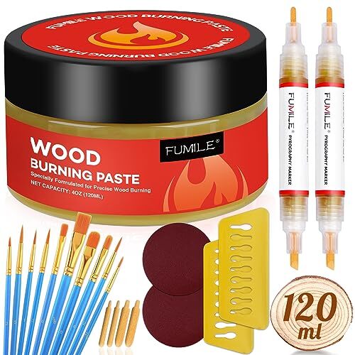 Wood Burning Gel Kit,4 OZ Wood Burning Paste,Wood 4OZ wood burning gel