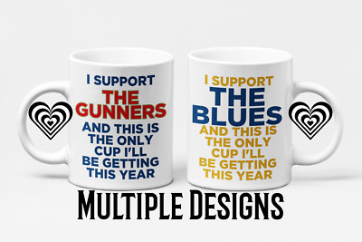 Fußballteam Becher mehrere Designs Footie Fan Valentinstag Weihnachten Geburtstag Geschenk