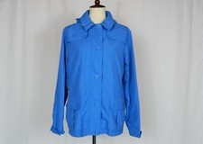 Lands' End Light Blue Lightweight Zip Button Hooded Jacket Parka Women's M