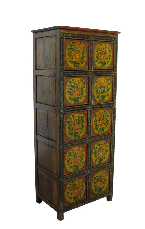 Gabinete tibetano vintage 69 alto 5 compartimentos Foto 3 de 4