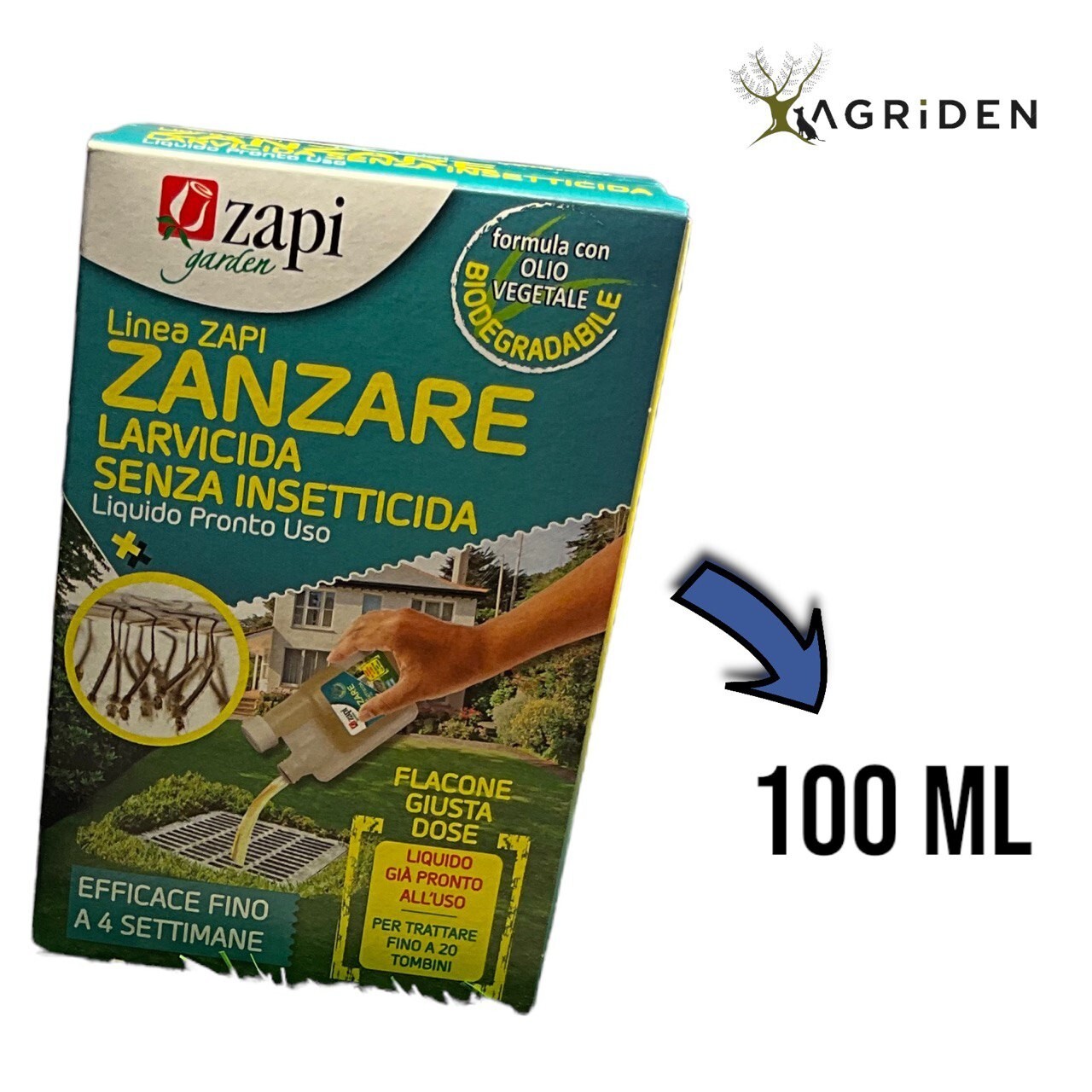 ZAPI ZANZARE LARVICIDA SENZA INSETTICIDA LIQUIDO PRONTO USO 100 ML - ZAPI
