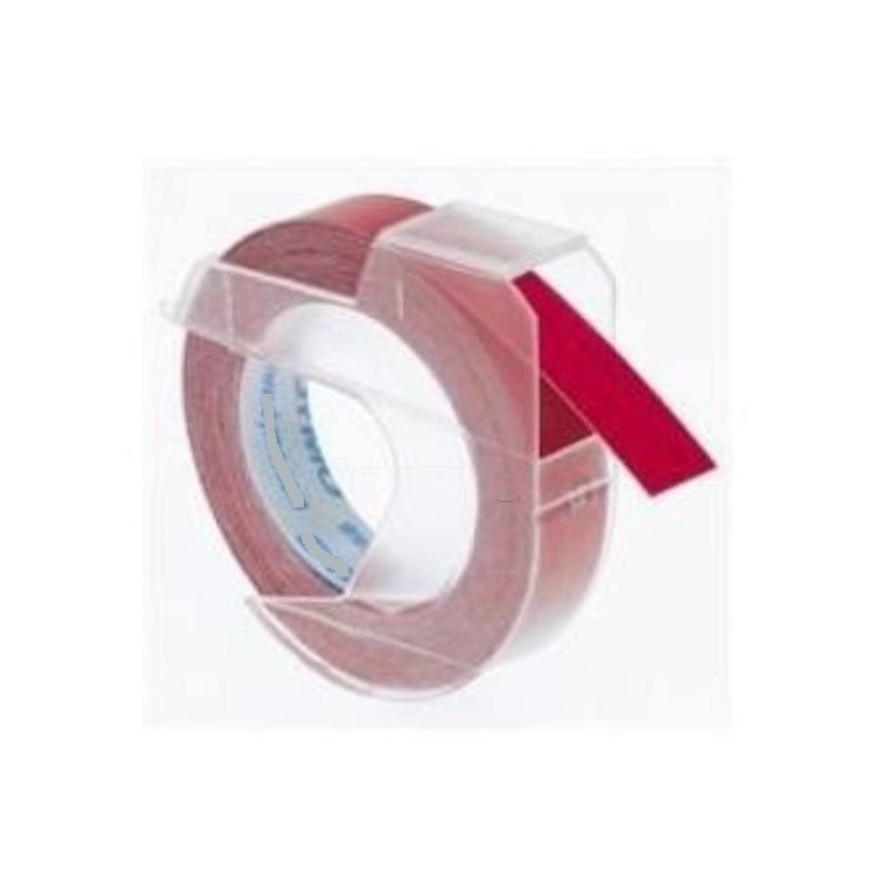 NASTRO A RILIEVO 3D ROSSO COMPATIBILE PER DYMO JUNIOR E OMEGA S0898150 9MMx3MT D