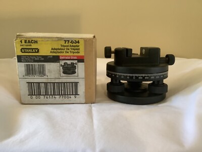 Stanley 77-004 Tripod Stand Adapter for Laser Level Contractor Grade New w/Box