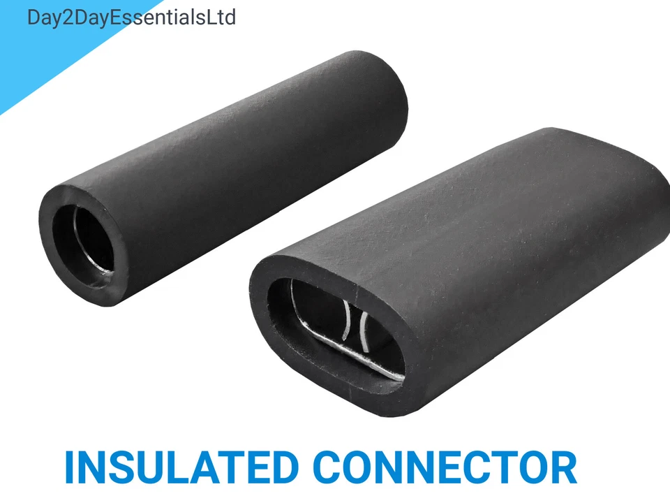 DAY2DAYESSENTIALSLTD Insulated Connector Single & Double Terminal Crimp Wire Solder Black Bullet