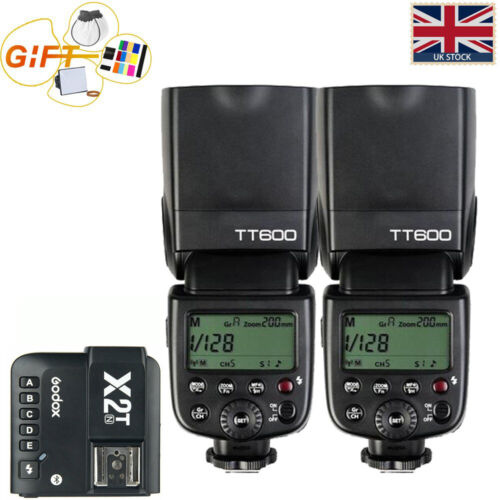 Flash appareil photo sans fil Royaume-Uni 2* Godox TT600 2,4 G avec déclencheur X2T-N pour kit Nikon - Photo 1/10