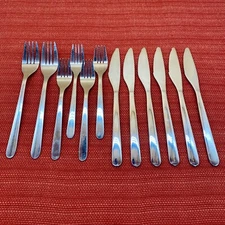 12 Piece Lot IKEA FORNUFT Stainless Steel Flatware Cutlery Set Forks & Knives