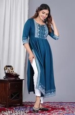 Readymad Rayon Embroidered Kurta/kurti For Women's Party WearFestive Outfit Gift