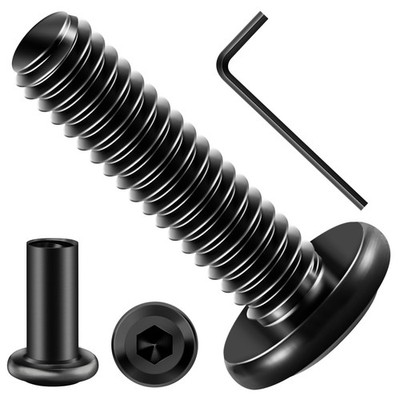 Mywish 1/4-20 x 1 Flat Head Socket Cap Screws Bolts and Barrel Nuts Kit, 304 ...