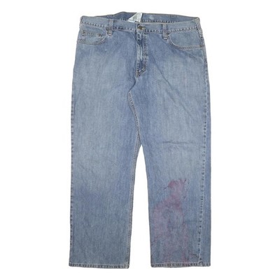 Carhartt Herren Jeans Loose Blue Denim Light W40 L32 Zip Baumwollmischung