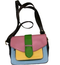 SORUKA Multi-color UNIQUE LEATHER Crossbody BAG Reversible ADJUSTABLE Strap TOTE