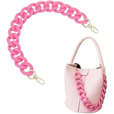 PH PandaHall 18 Inch Pink Acrylic Bag Strap, 1.3 inch Wide Purse Charm