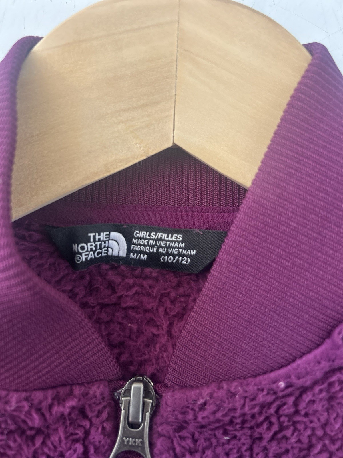 Girls THE NORTH FACE Full Zip Fleece Jacket Purple Size Medium 10/12 M #1349 thumbnail 3