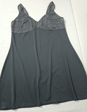 Gray Lace Chemise Nightgown Sleeveless V-Neck Women's Solid Gown Sleepwear