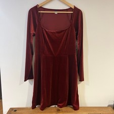 OLD NAVY Sz L Rust Colorway Velvet Classic Romantic Goth Grunge Minimalist Dress
