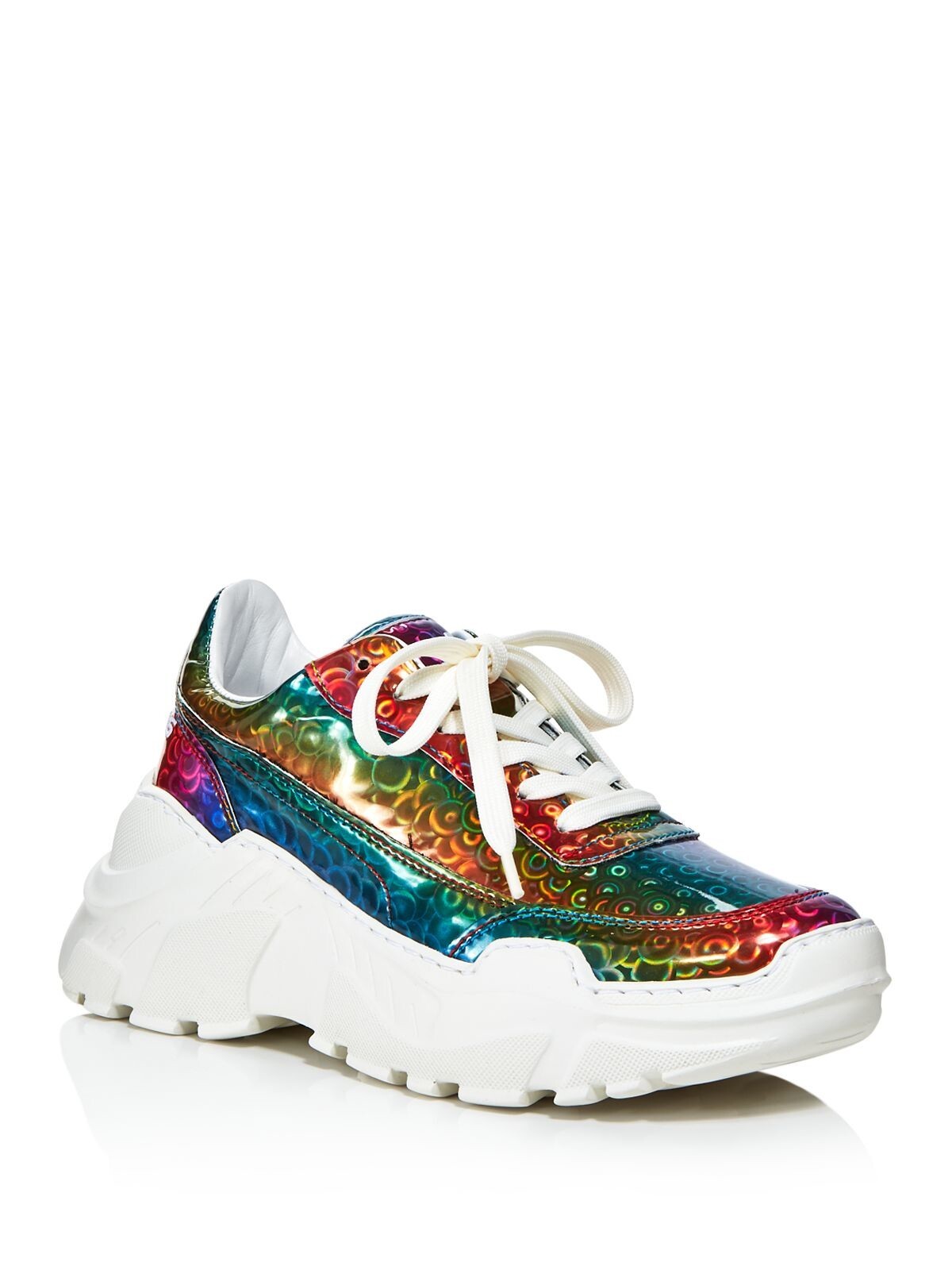 JOSHUAS Womens White 1-1/2'' Platform Zenith 3d Donna Wedge Athletic Sneakers 38