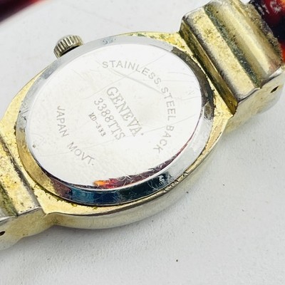 GENEVA Quartz Watch Womens Oval White Dial Brown Tortoise  display picture 2