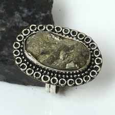 Apache Pyrite Druzy Gemstone Handmade Ring Jewelry For Unisex US Size-9 AR 16919