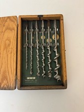 Vintage 6 Piece Irwin Auger Bit Set with Original Wood Box Wilmington, Ohio USA