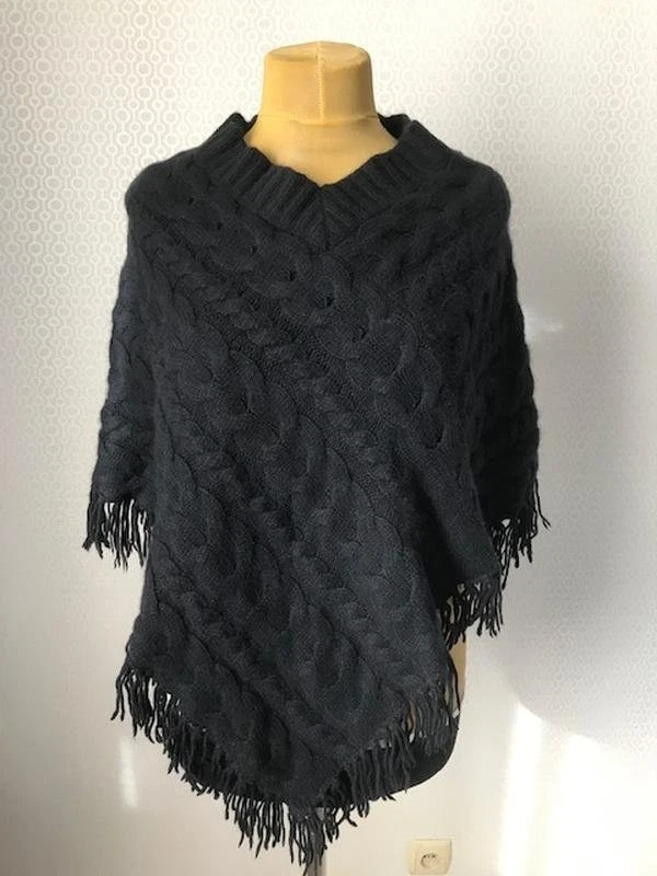 Women Banana Republic Poncho Navy Wool 40