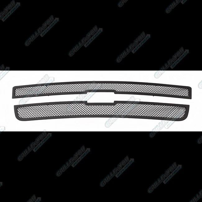 Se adapta a Chevy Silverado 2500/3500 2001-2002 inserto de rejilla de malla negra de acero inoxidable principal Foto 2 de 3