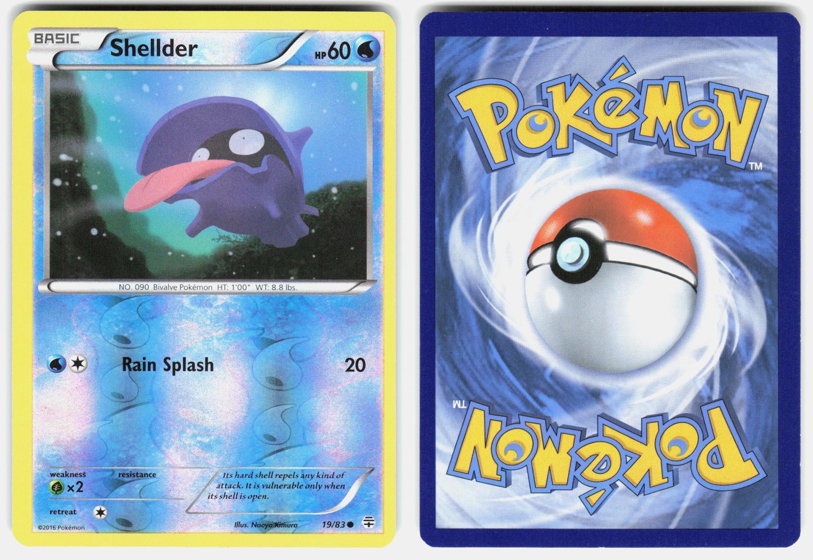 Shellder 19/83 Common Generations Pokemon Reverse Holo Lightly Played