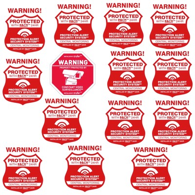 Security Alarm Decals & Security Camera Decal Set Weatherproof UV Coated