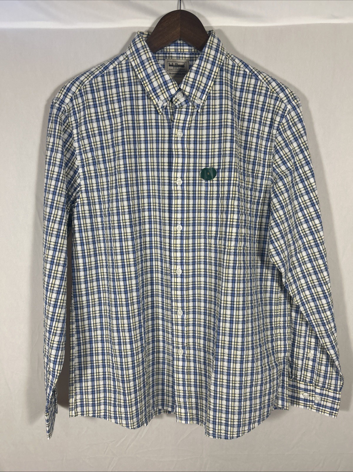 L.L. Bean Traditional Fit Button Down Shirt Men’s Small Cotton Plaid – NWOT