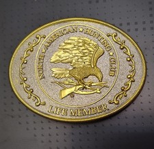 North American Hunting Club Life Member Buckle Silver Gold Tone