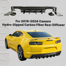 Fits 2016-2024 Chevrolet Camaro Carbon Fiber Print Rear Bumper Diffuser Lip Set
