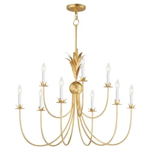 Maxim Paloma 36" Candle - Gold, Champ, Gld Leaf 9-Light - Picture 1 of 4