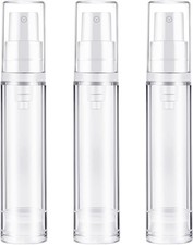3pcs Empty Airless Pump Bottle Refillable Clear Travel Lotion Containers Vacuum