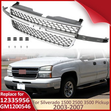 For 2003-2007 Silverado 1500 2500 3500 Hd Pickup Front Bumper Grille Chromegray