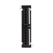 NavePoint 12-Port CAT6 UTP Mini Patch Panel 1U, Black