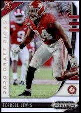 TERRELL LEWIS 2020 PANINI PRIZM DRAFT PICKS SILVER RC CRIMSON TIDE HY2