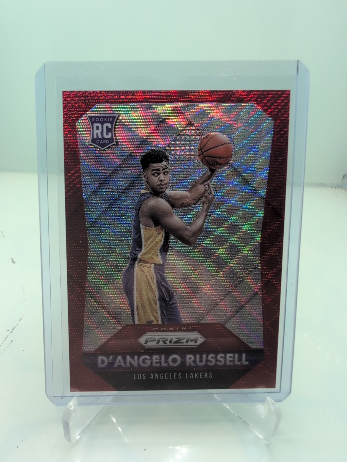2015-16 Prizm D'Angelo Russell #322 Red Wave Prizm Rookie Card /350