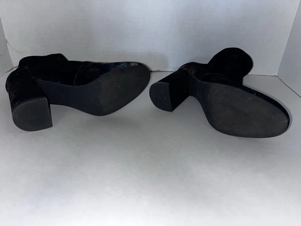 Botines de terciopelo floral para mujer ABOUND botines de tacón ancho talla 7,5 M Foto 3 de 4