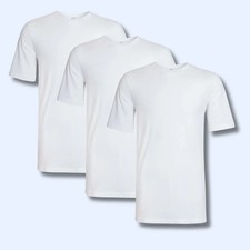 3 Pack of Mens White T-Shirts Plain 100% Cotton Short Sleeve T-shirt Tee Top