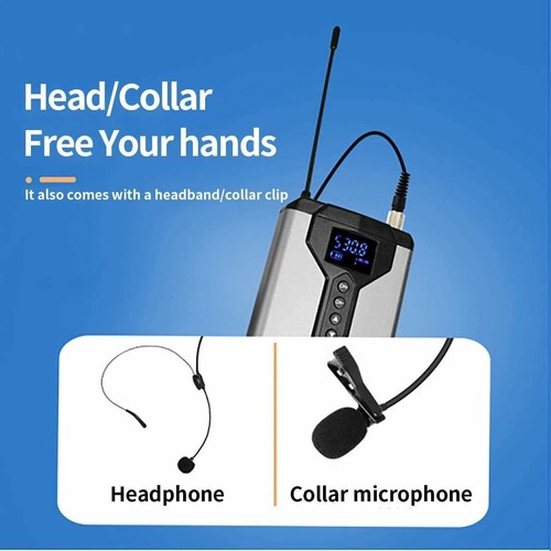 Depusheng Sistema de micrófono Lavalier inalámbrico Micrófono de Solapa con peta - Imagen 6 de 10