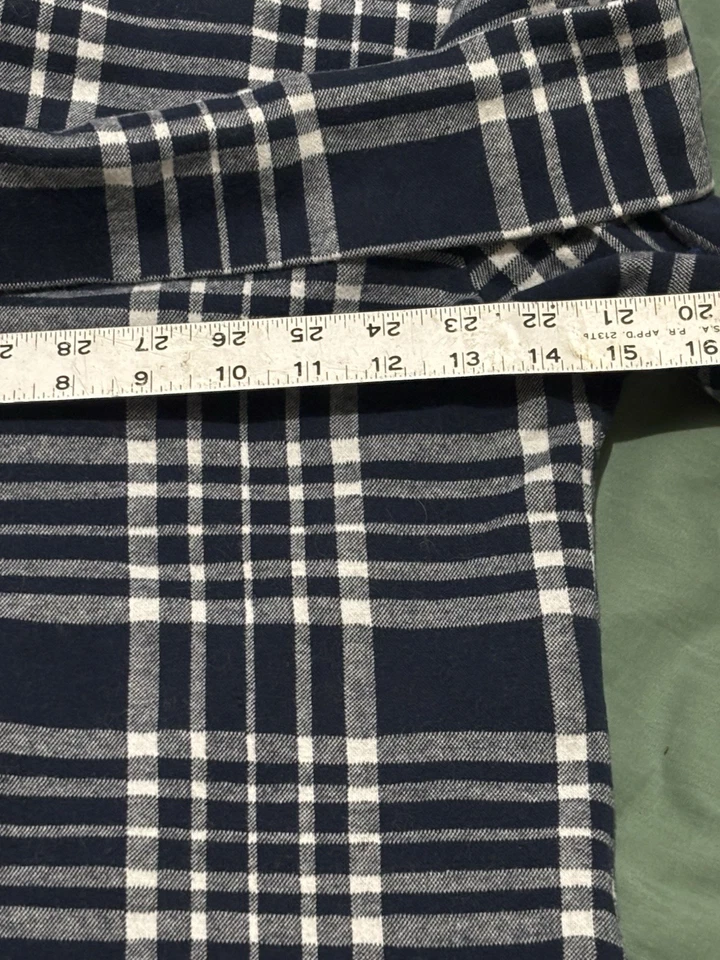 Top Plegable Fuera del Hombro Banana Republic XS Azul Marino Cuadros Preppy Retro Academia Foto 4 de 4