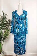 Monsoon Gabby Blue Wrap Dress Midi Animal Print NWT Size S UK 8–10