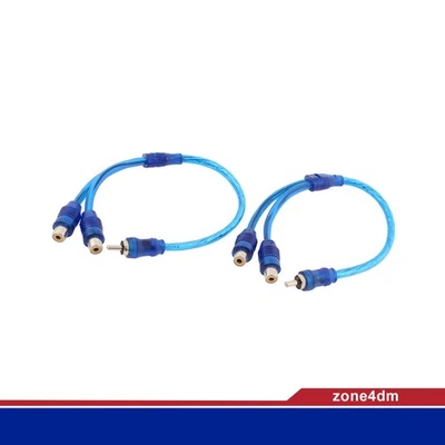 2 RCA 2 femelle à 1 mâle répartiteur Y connecteur de fil adaptateur - Photo 1/2