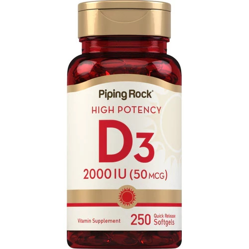 VITAMINA D3 de alta potencia 2000 IU 250 Cáp. FUNCION INMUNOLÓGICA Y SALUD ÓSEA