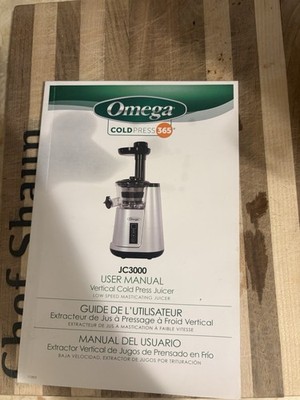 Omega JC3000 Cold Press Masticating Juicer 150W Red w/ Juice & Pulp Containers