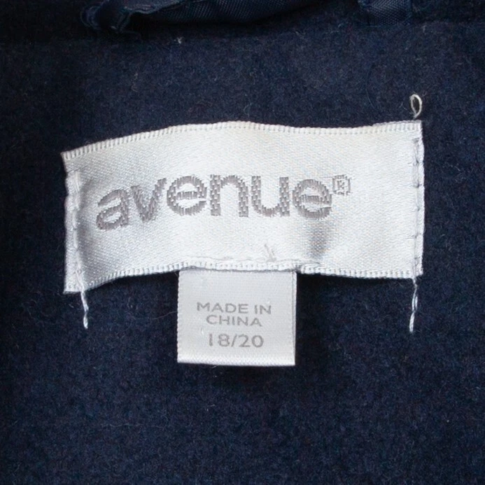 Avenue Womens Wool Blend Button Front Coat Jacket Size 18/20 Blue Winter Layers - Image 3 of 4