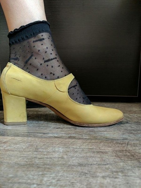 Women Bally Heels Yellow Nubuck 37.5