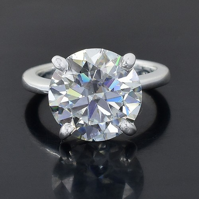 #ad Rare 8.00 Ct Certified White Diamond Round Cut Solitaire 925 Silver Ring $94.50