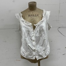 Edwardian Antique White Cotton Lace Corset Cover Camisole Blouse 1900s