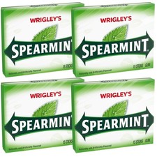 Wrigley Spearmint Chewing Gum, 15 Stick Pack of 4 , 60 Gum Pieces