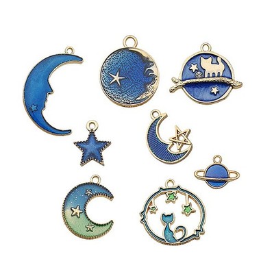  8St. Moon Star Globe Schmuckteile Legierung DIY handgefertigte Star Sea